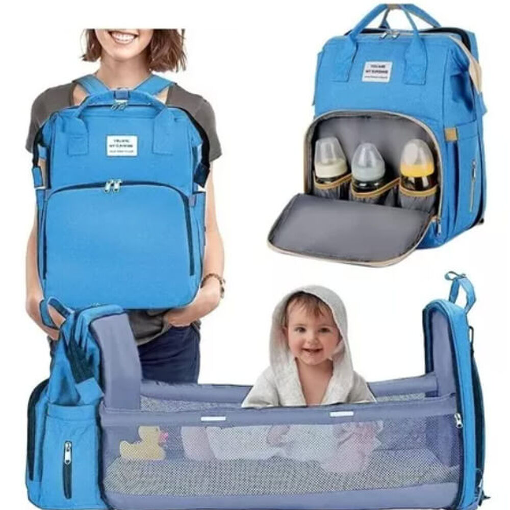 Mochila Pañalera con cuna portátil