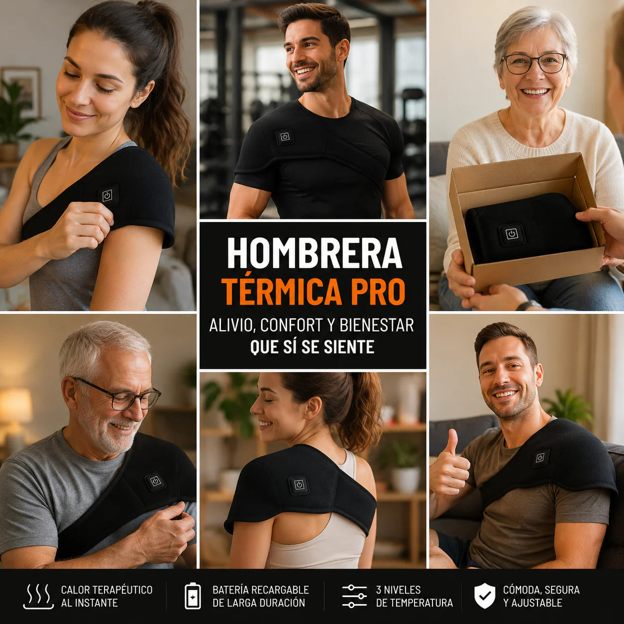 Hombrera térmica 3 niveles de calor