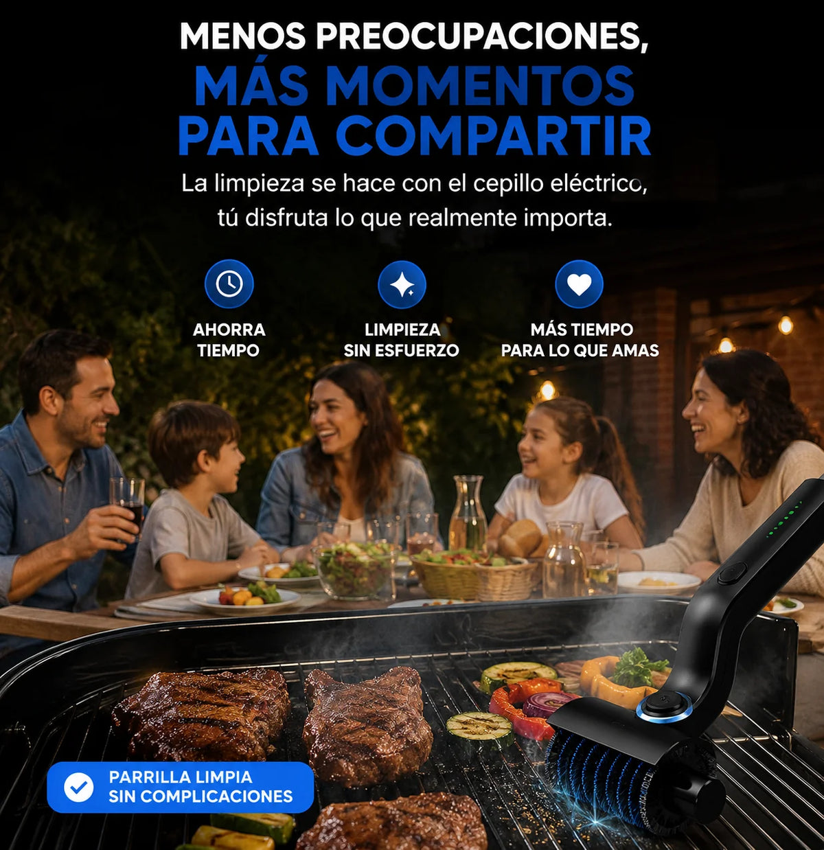 Grill Brush Pro - Menos limpieza. Más asado