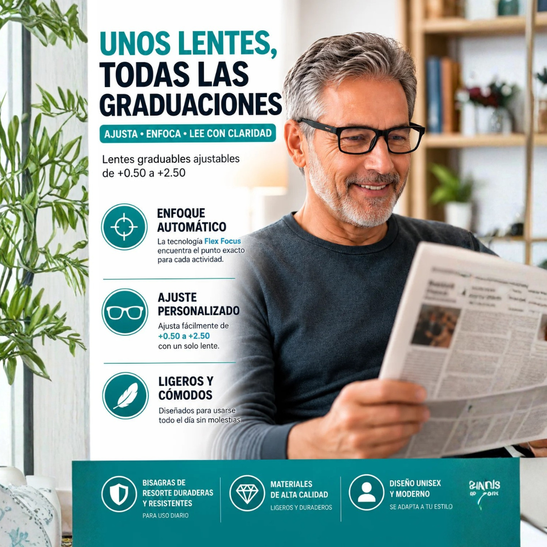 Lentes de Enfoque Adaptativo OnePower 2x1 - Tu Vista, Más Cómoda