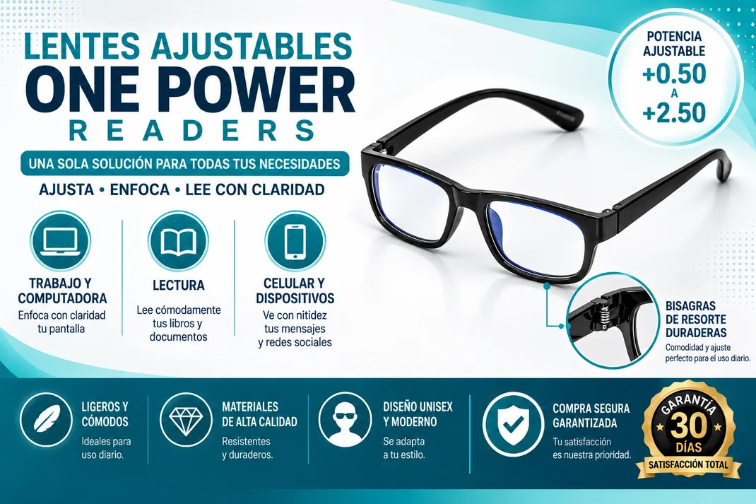 Lentes de Enfoque Adaptativo OnePower 2x1 - Tu Vista, Más Cómoda