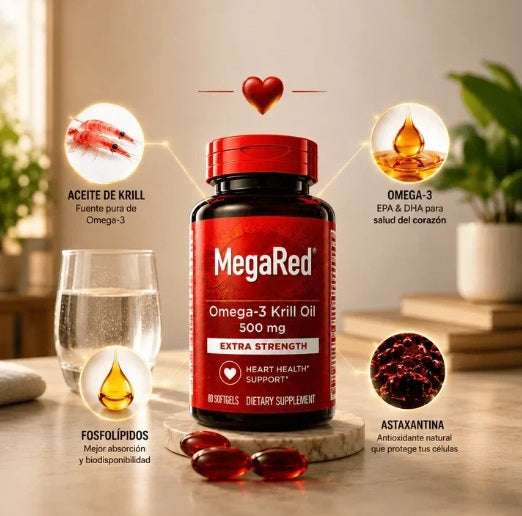 MegaRed Omega-3 + Krill para tu Bienestar Diario – 2x1