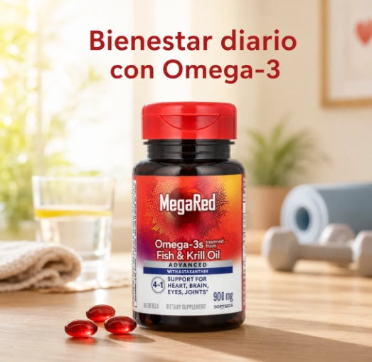 MegaRed Omega-3 + Krill para tu Bienestar Diario – 2x1