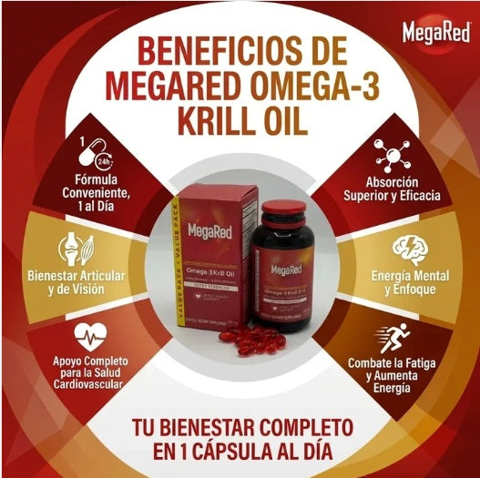 MegaRed Omega-3 + Krill para tu Bienestar Diario – 2x1