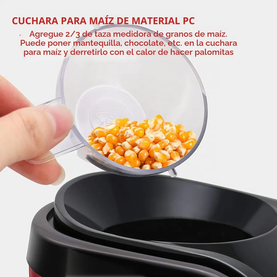 La taza medidora con granos de maíz palomero antes de verterlos